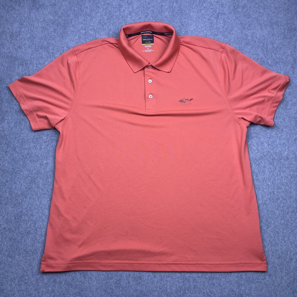Greg Norman for Tasso Elba Polo Shirt Mens XL Orange Short Sleeve